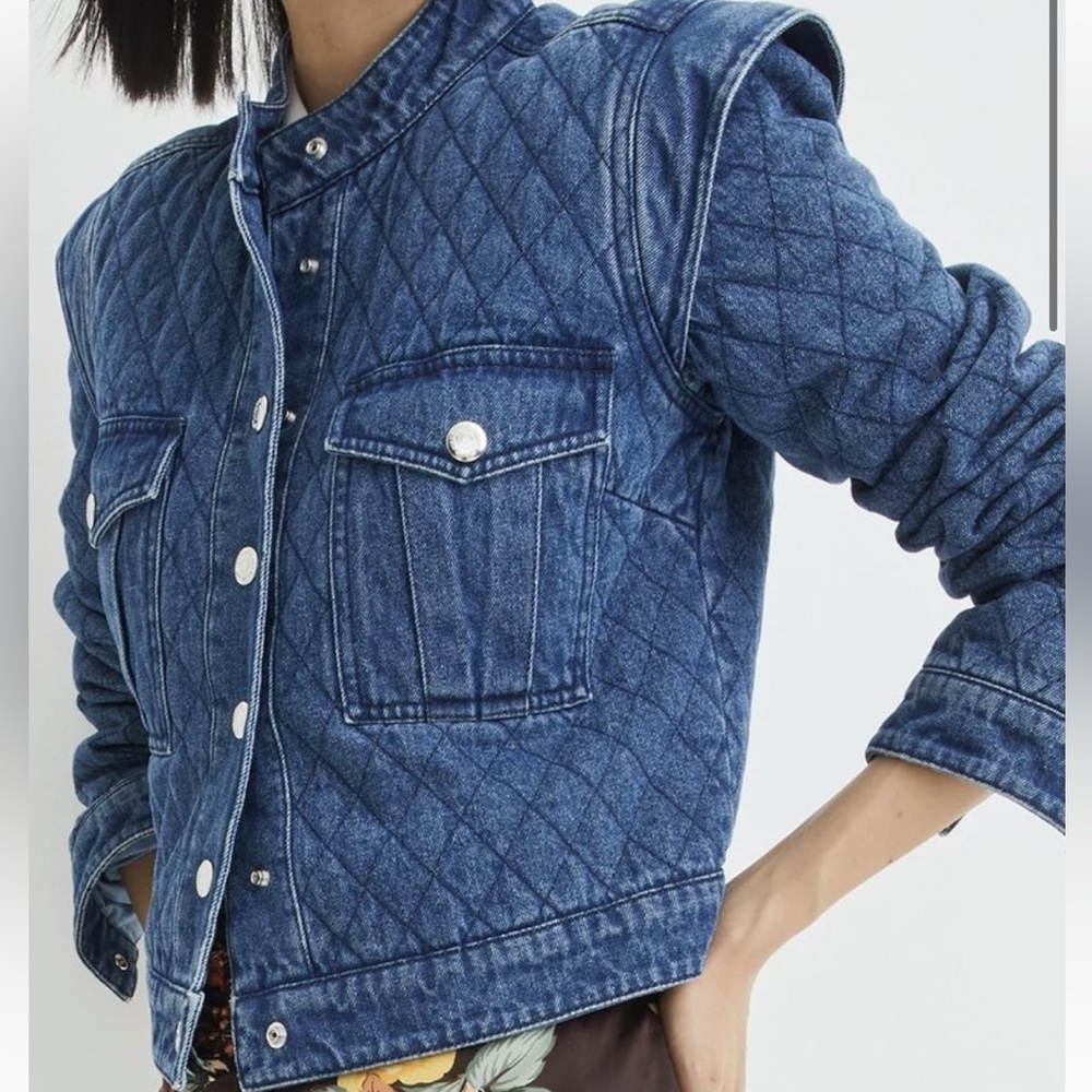 Veronica Beard KILLIAN Quilted denim jacket SZ Small. NWT